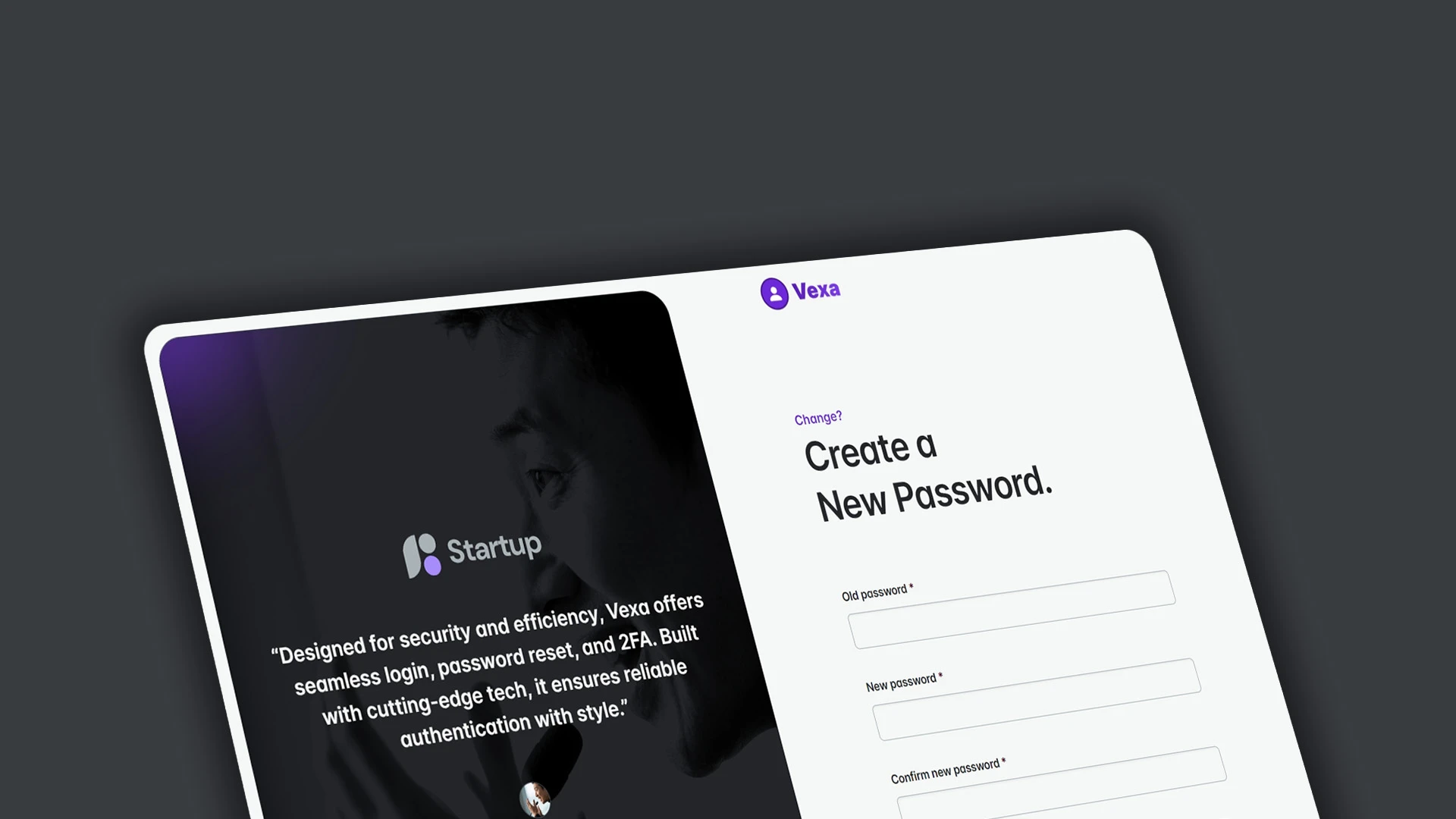Vexa - HTML Pages for Sign In, Sign Up, 2FA, Reset & Change Password Actions