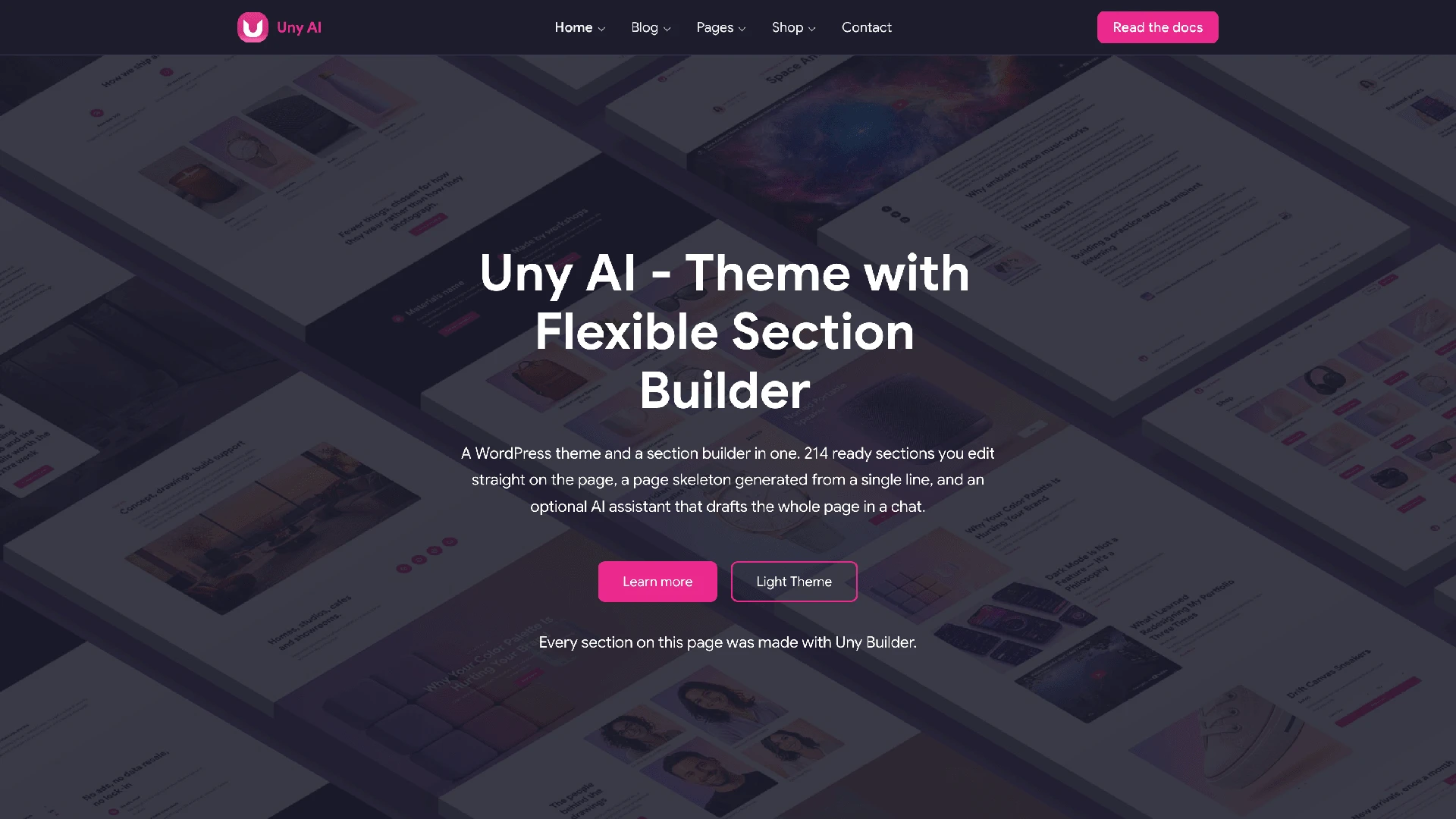Uny AI - WordPress Theme with Flexible Section Builder