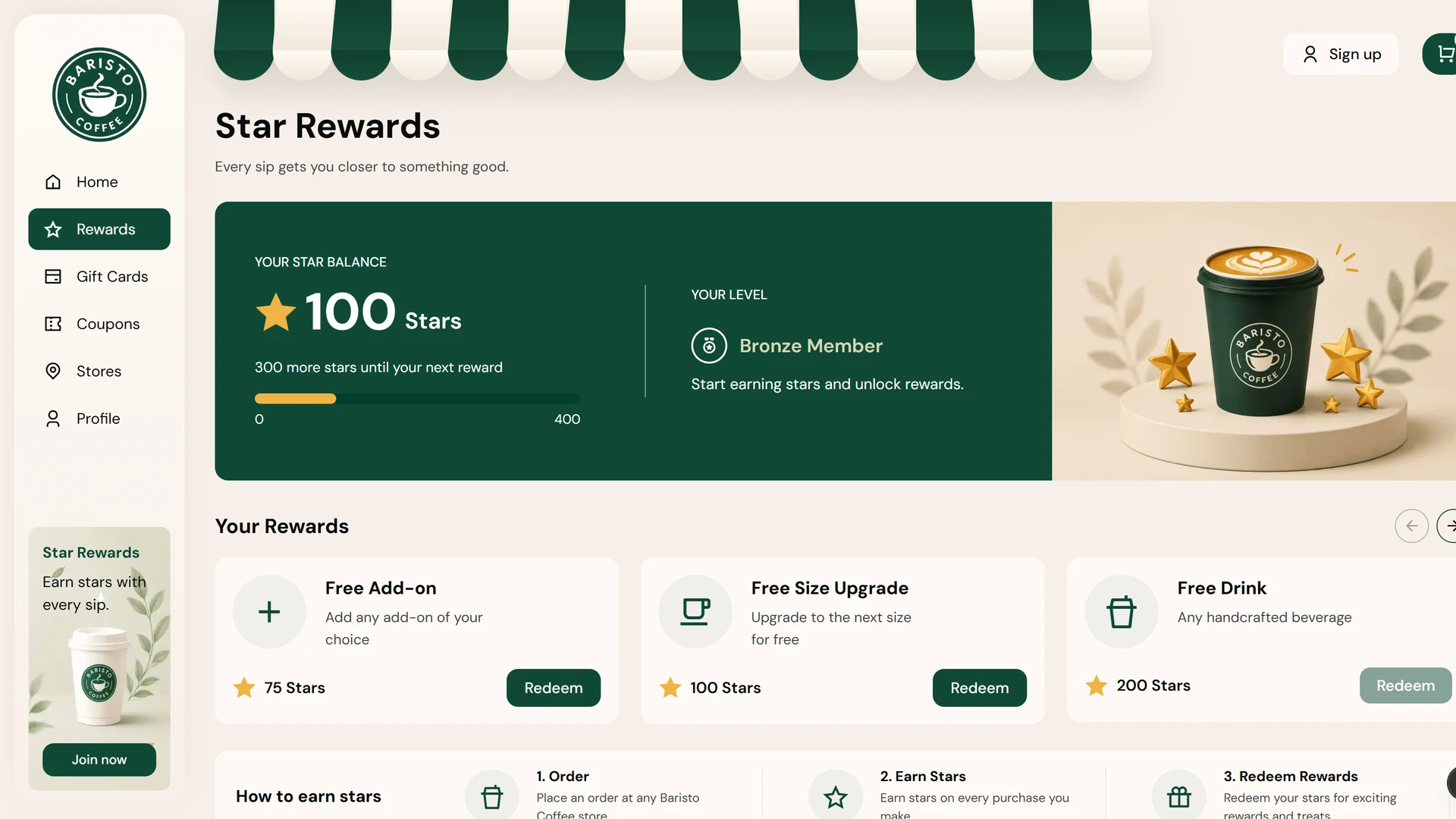 Baristo - Coffee Shop & Online Ordering React Next.js Template