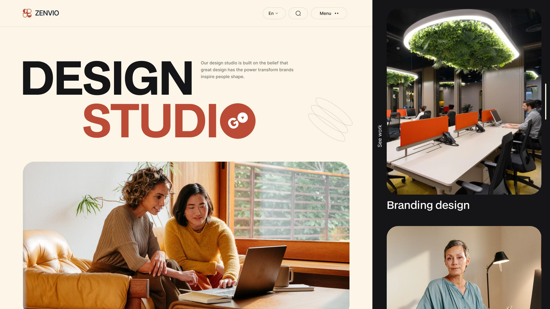 Zenvio - Design Studio & Agency Figma Template (Screenshot 1 of 1)