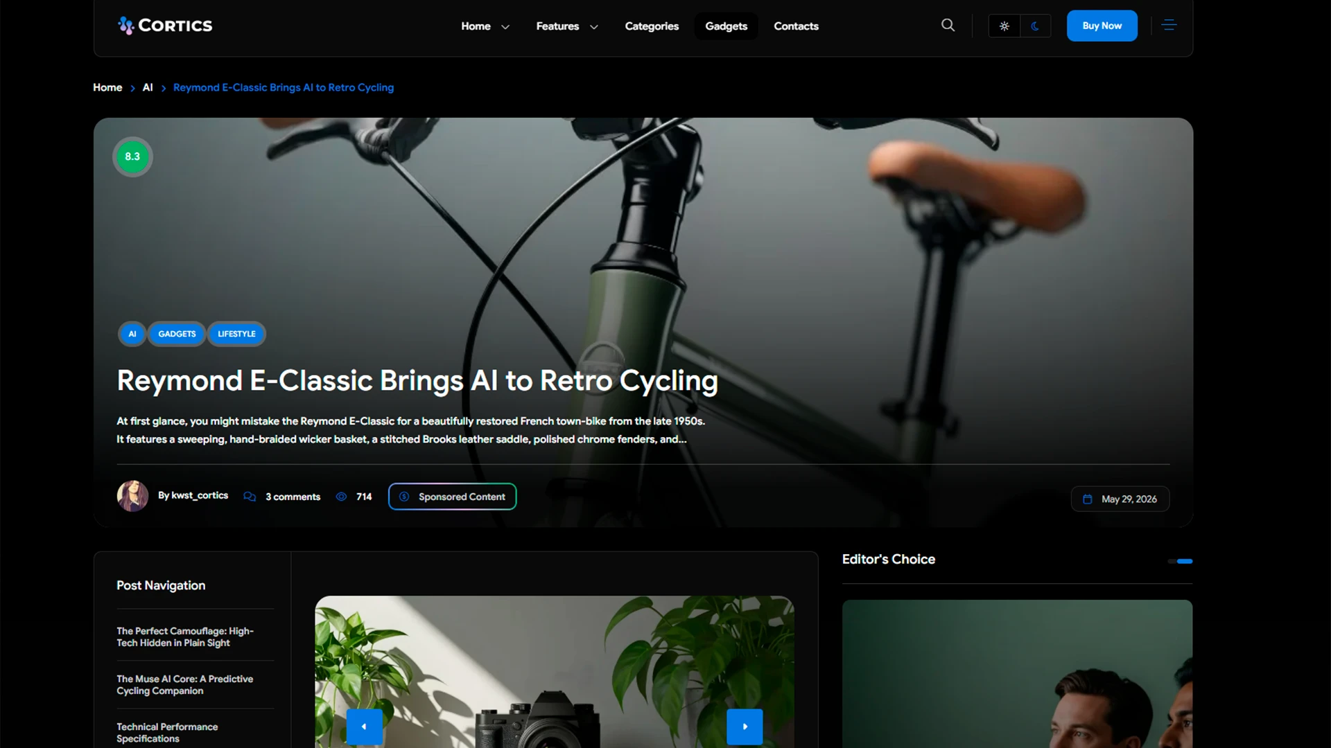 Cortics - Modern Thematic Blog & Magazine WordPress Theme