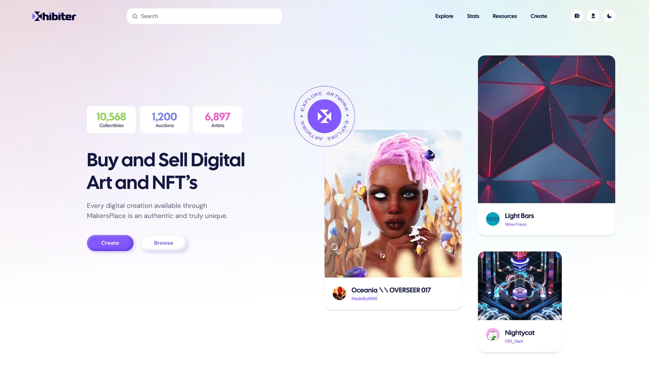 Xhibiter - Web3 Crypto NFT Marketplace Figma Template