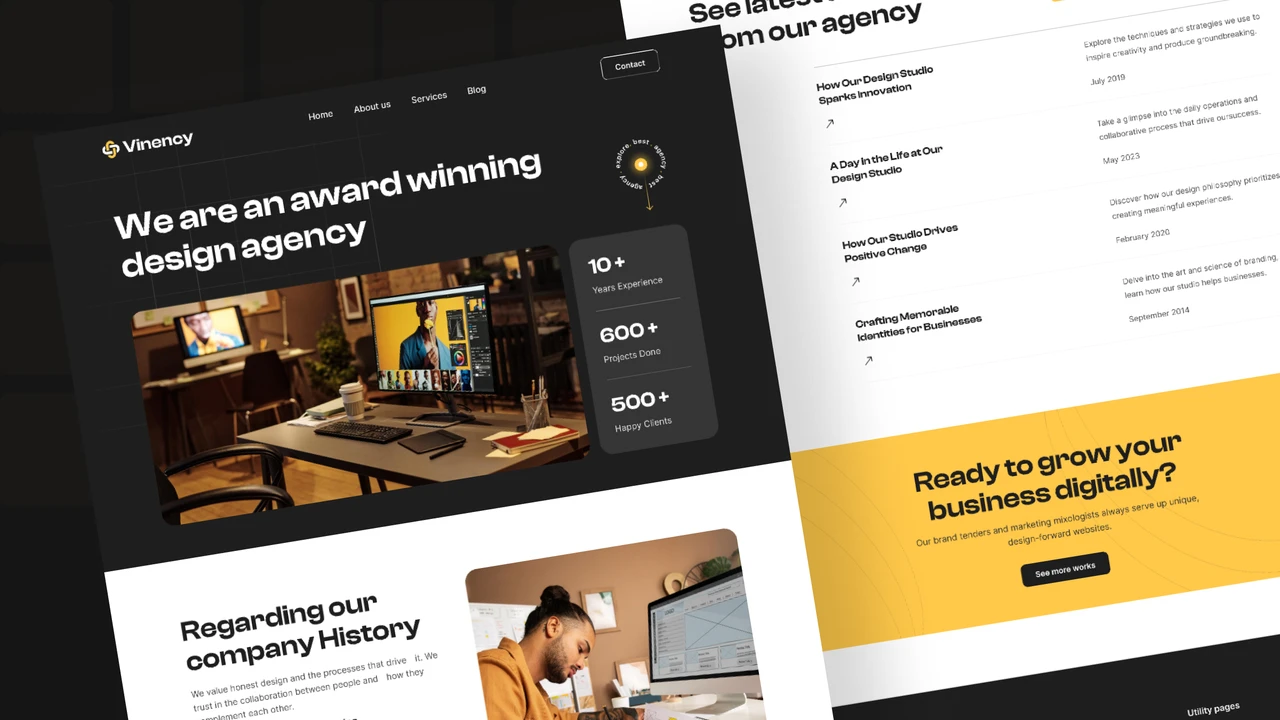 Vinency - Creative & Digital Agency Figma Template