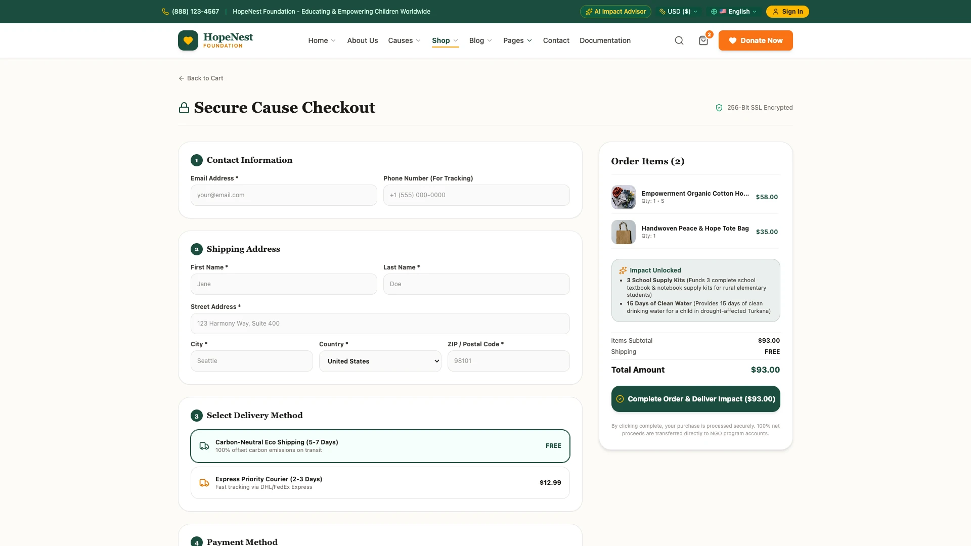HopeNest - NGO, Charity & Donation Next.js Tailwind Template
