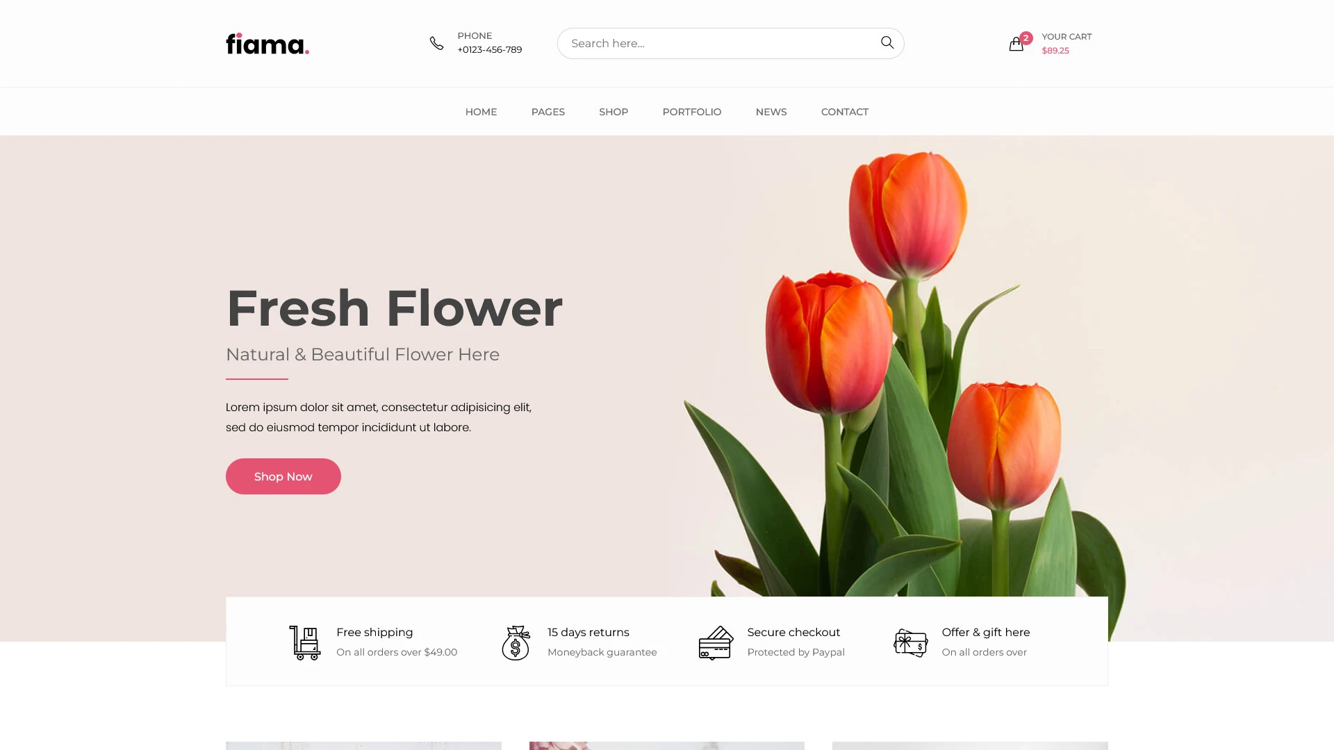 Fiama - Flower Shop & Florist eCommerce Bootstrap Template