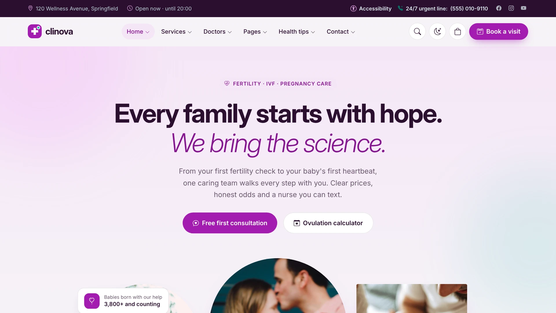 Clinova - Medical Clinic & Healthcare WordPress Theme