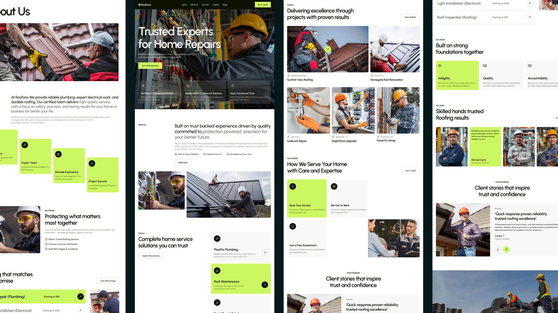 Roofora - Roofing and Solar Services Figma & Framer Template