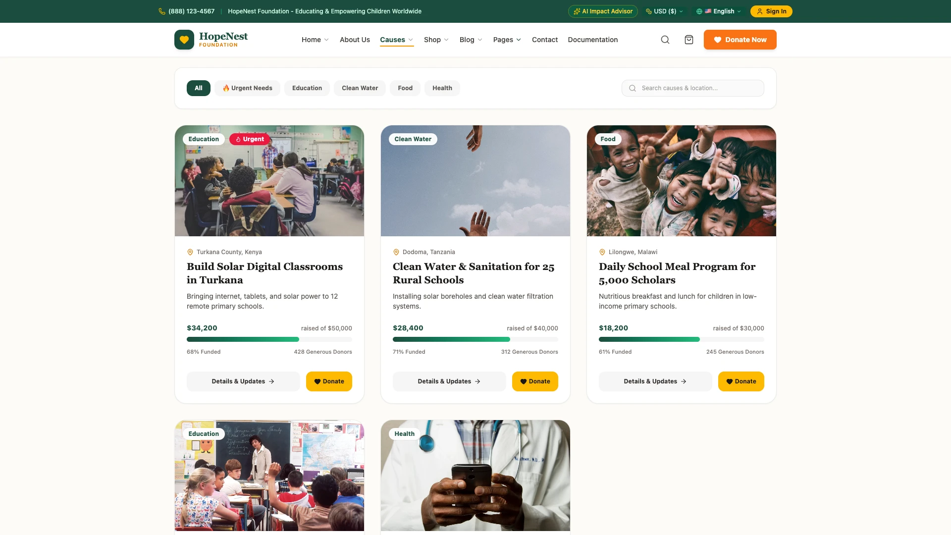 HopeNest - NGO, Charity & Donation Next.js Tailwind Template