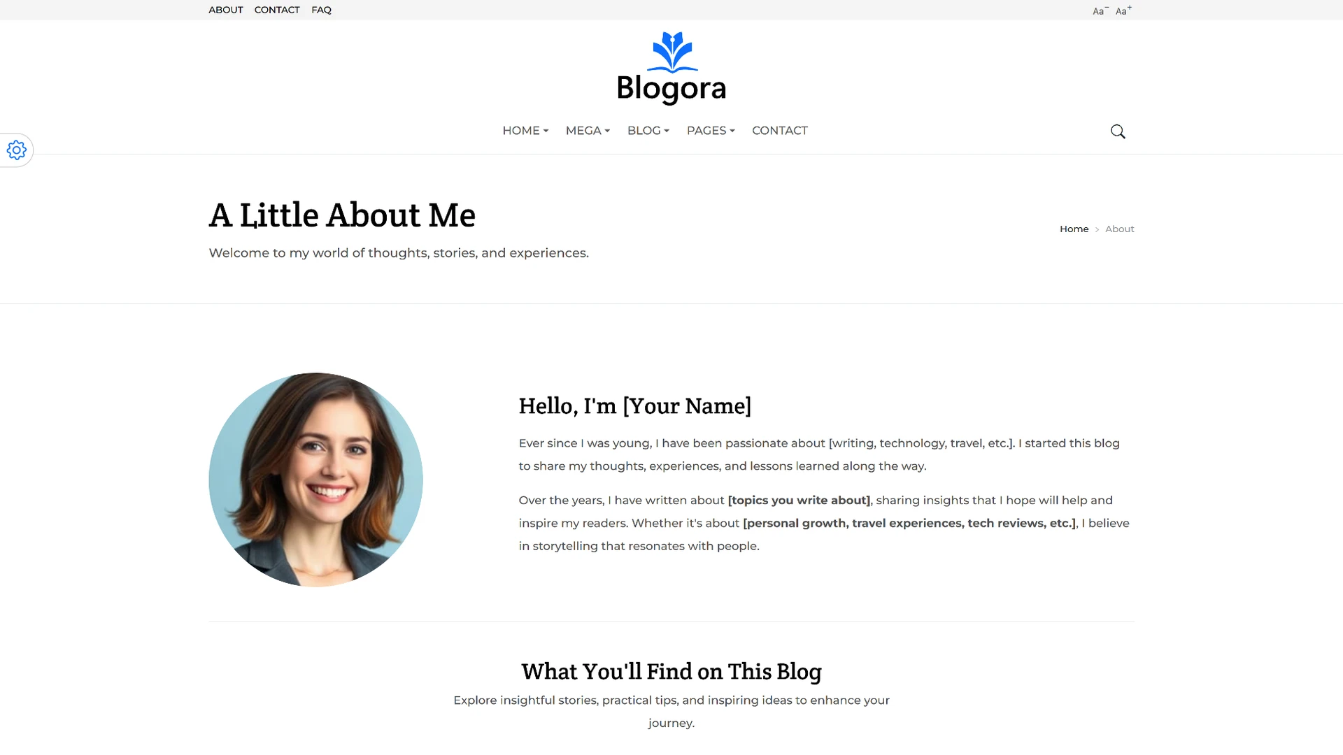 Blogora - Simple Personal Blog & Portfolio HTML Templates