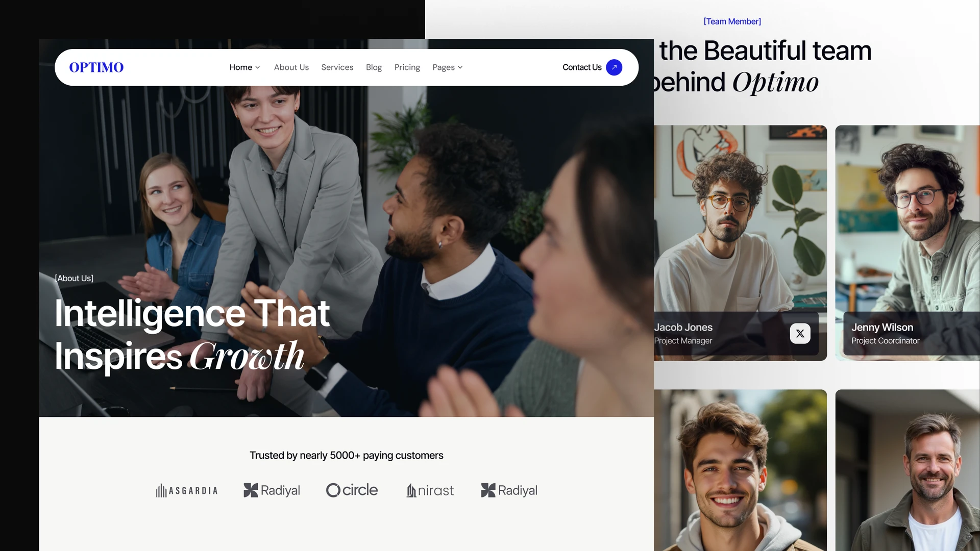 Optimo - Business Consultation & Professional Training Framer & Figma Template
