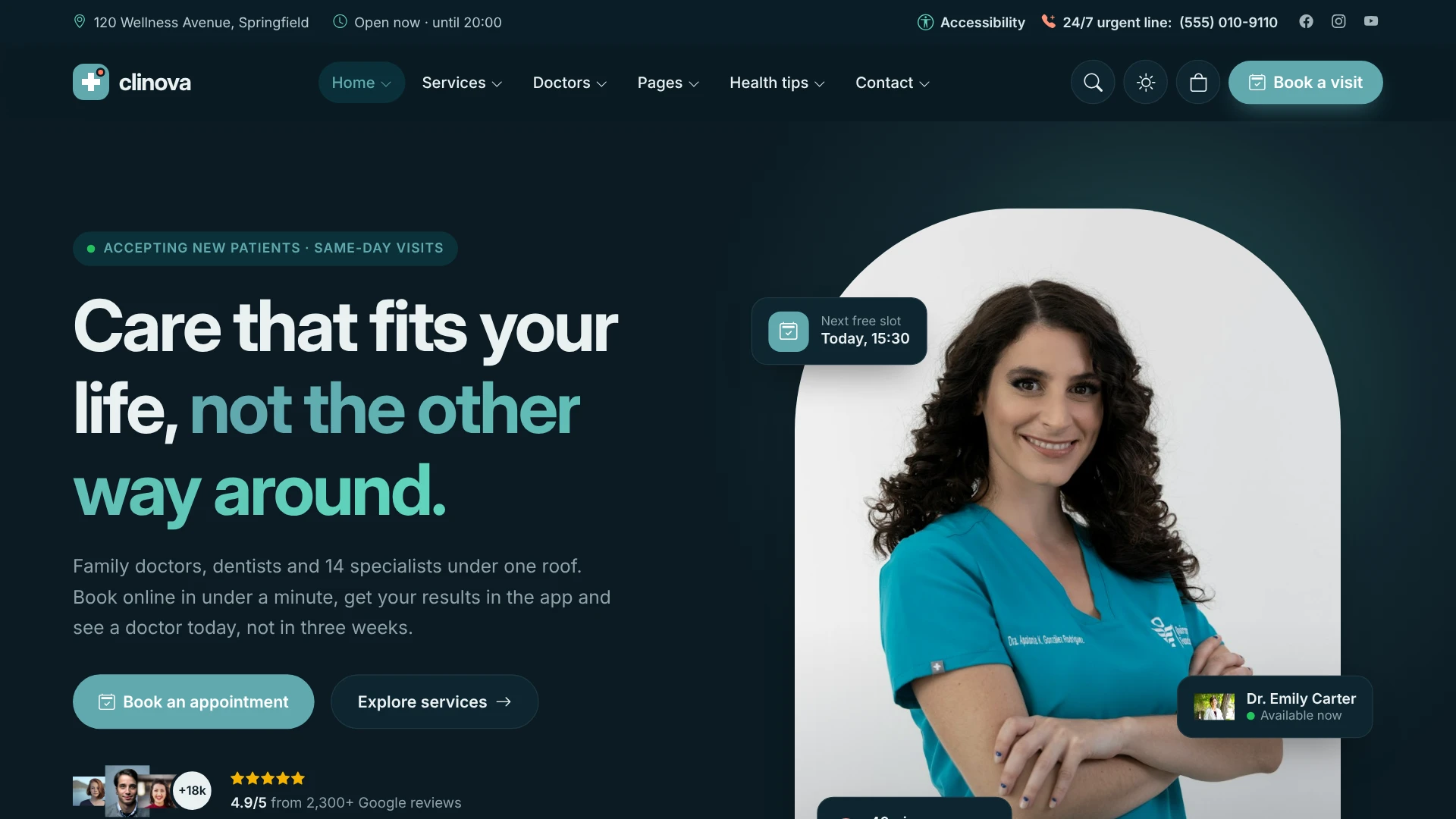 Clinova - Medical Clinic & Healthcare WordPress Theme