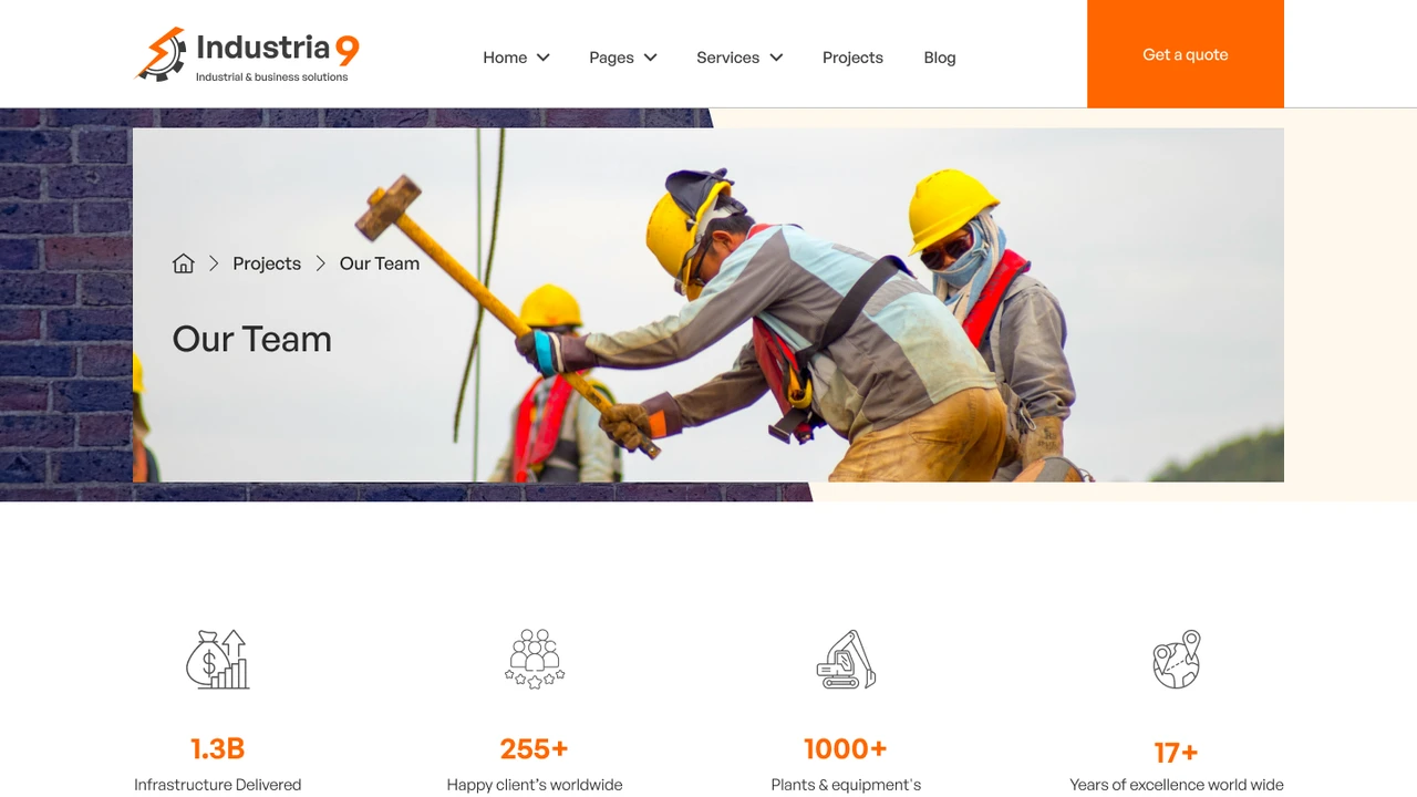 Industria9 - Factory, Industrial, and Building Construction Figma Template