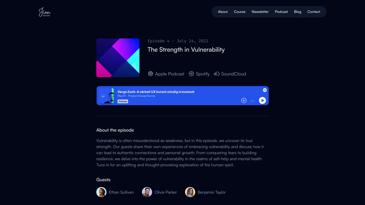 Ethos - Personal Website Figma Template