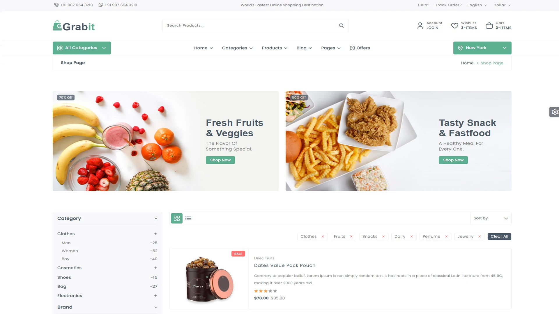 Grabit - Multipurpose eCommerce HTML + Admin Dashboard Bootstrap 5 Template