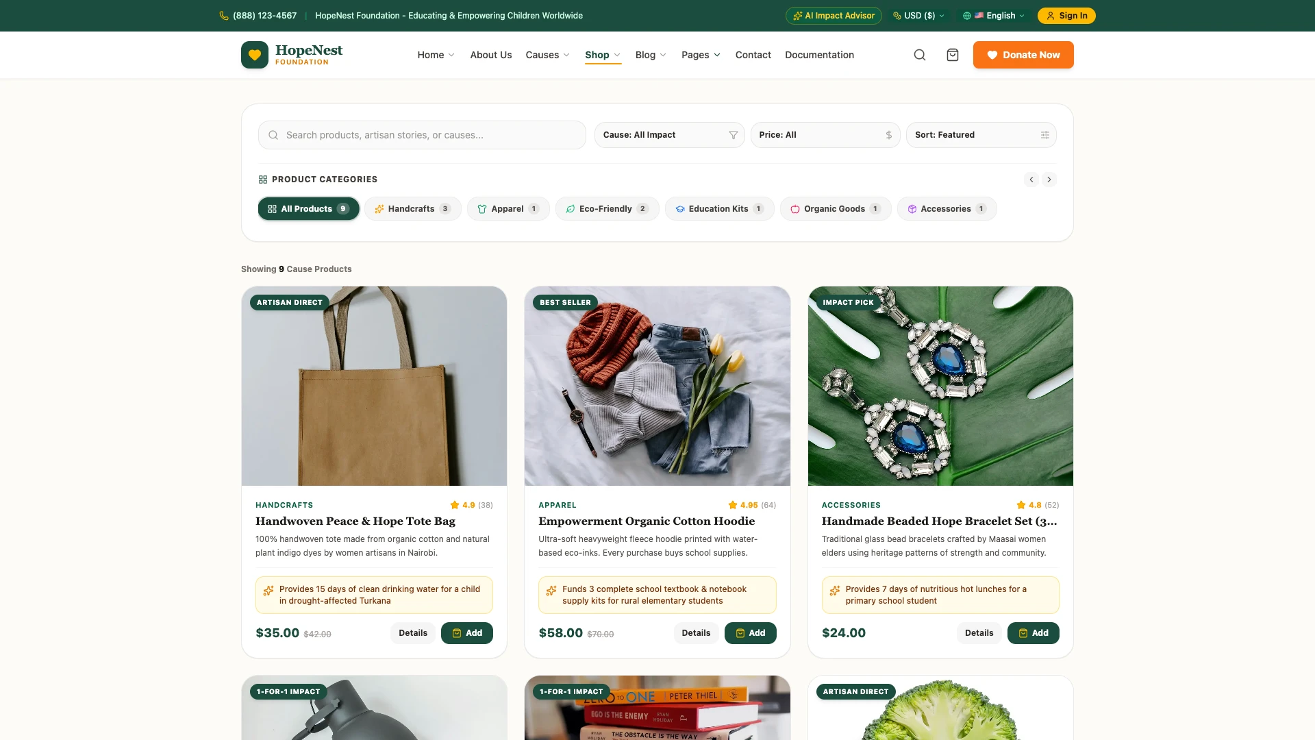 HopeNest - NGO, Charity & Donation Next.js Tailwind Template