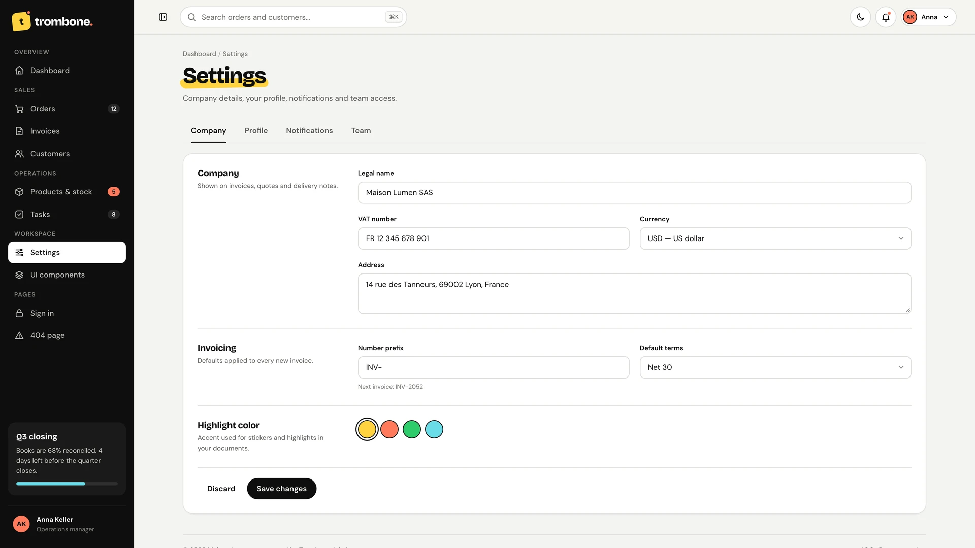 Trombone - Minimalist & Playful ERP Admin Dashboard Template