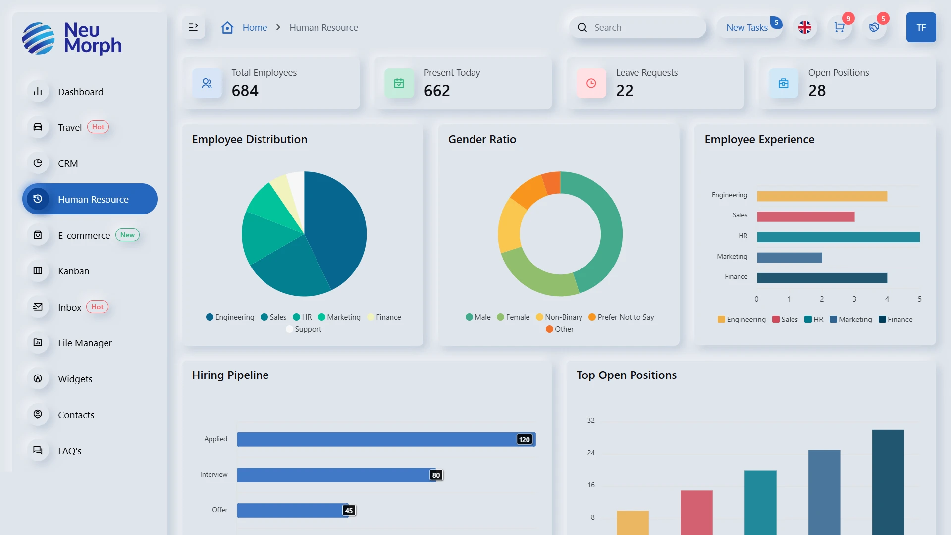 Neumorph - Multipurpose Admin Dashboard Template