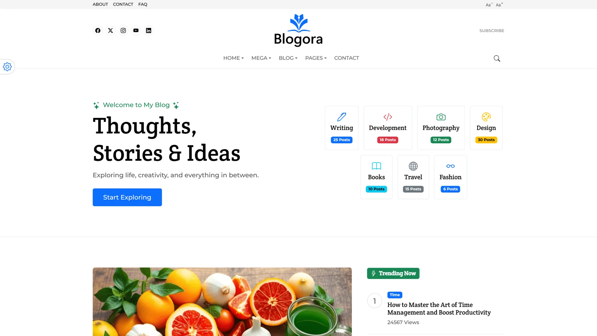 Blogora - Simple Personal Blog & Portfolio HTML Templates