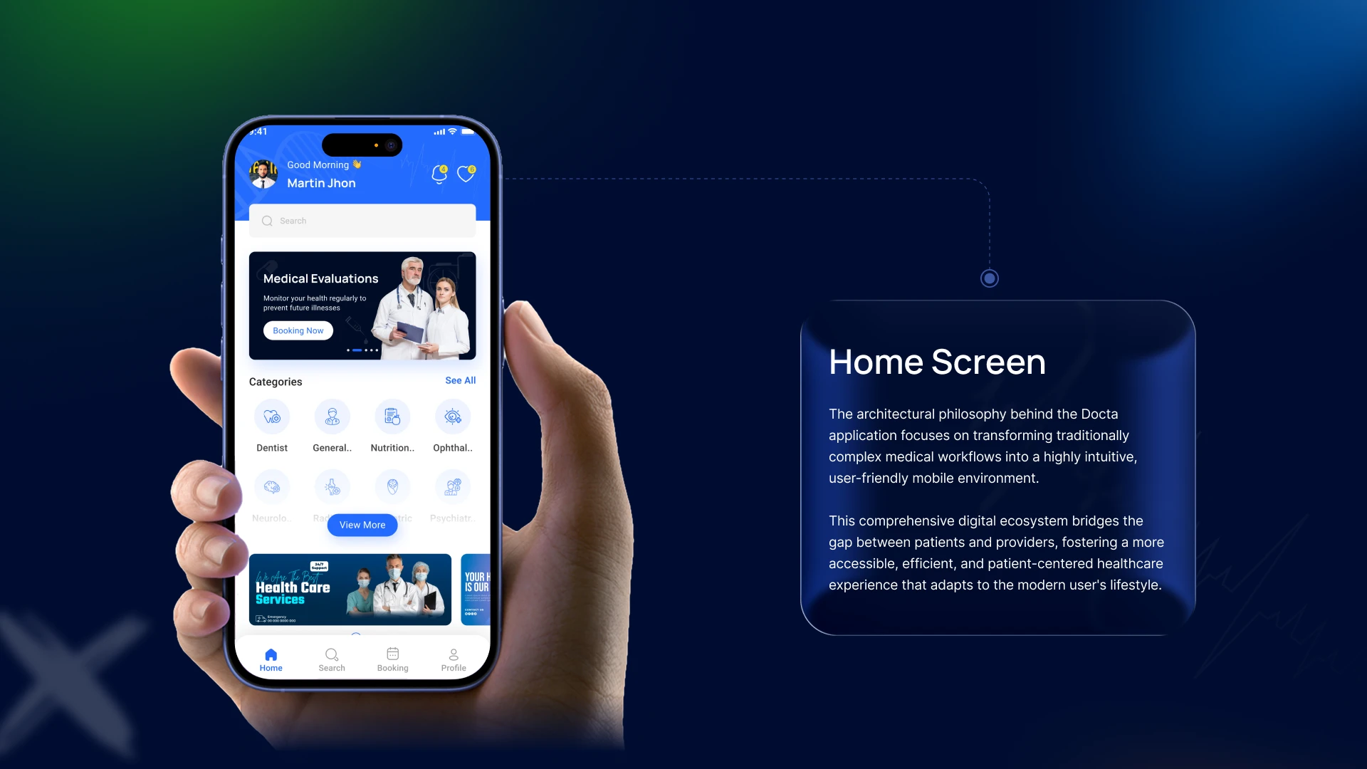 Docta - Healthcare Consultation & Online Appointment App Figma UI Kit