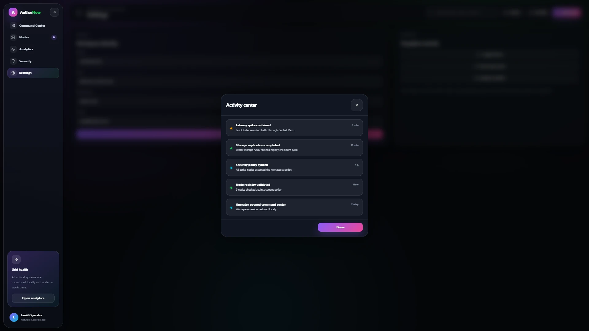 Aether Flow - Modern SaaS Workflow Management