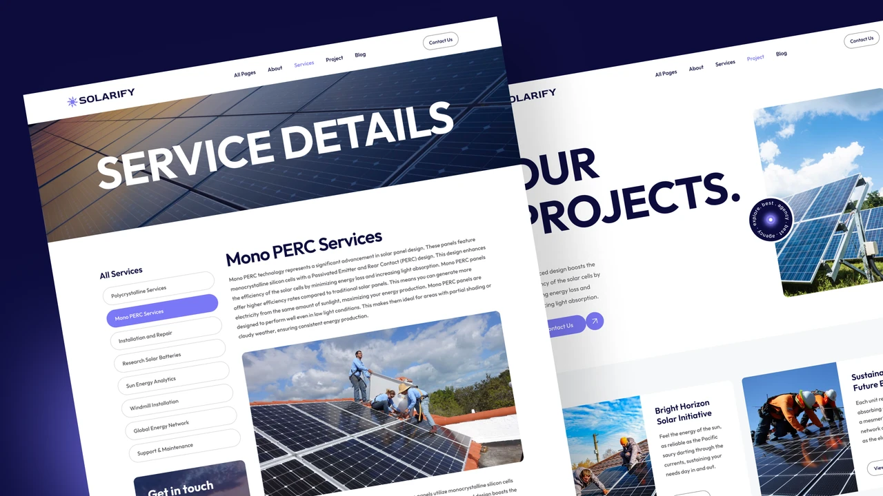 Solarify - Solar & Renewable Energy Framer Website Template