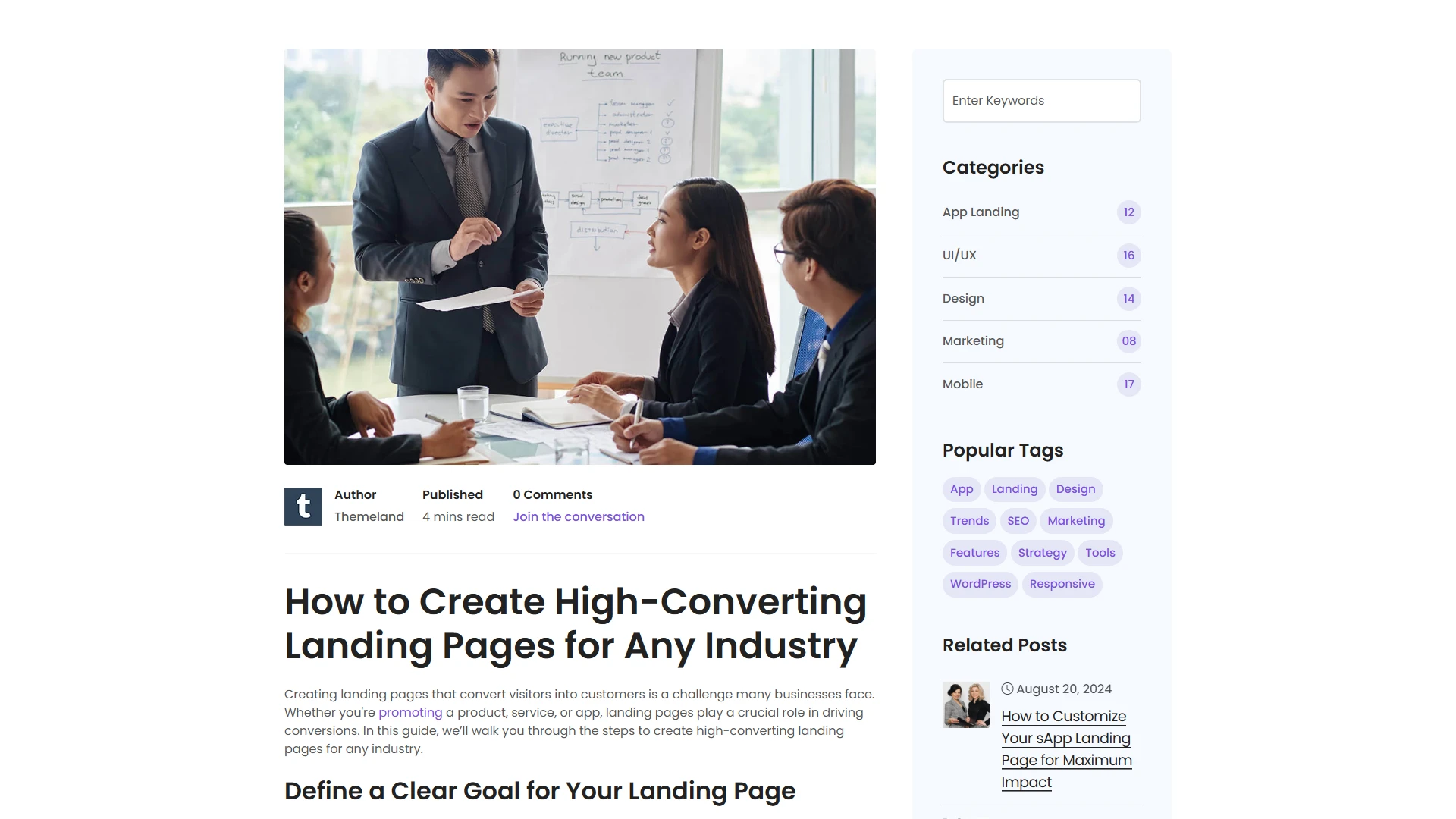 sApp - App Landing Page Template