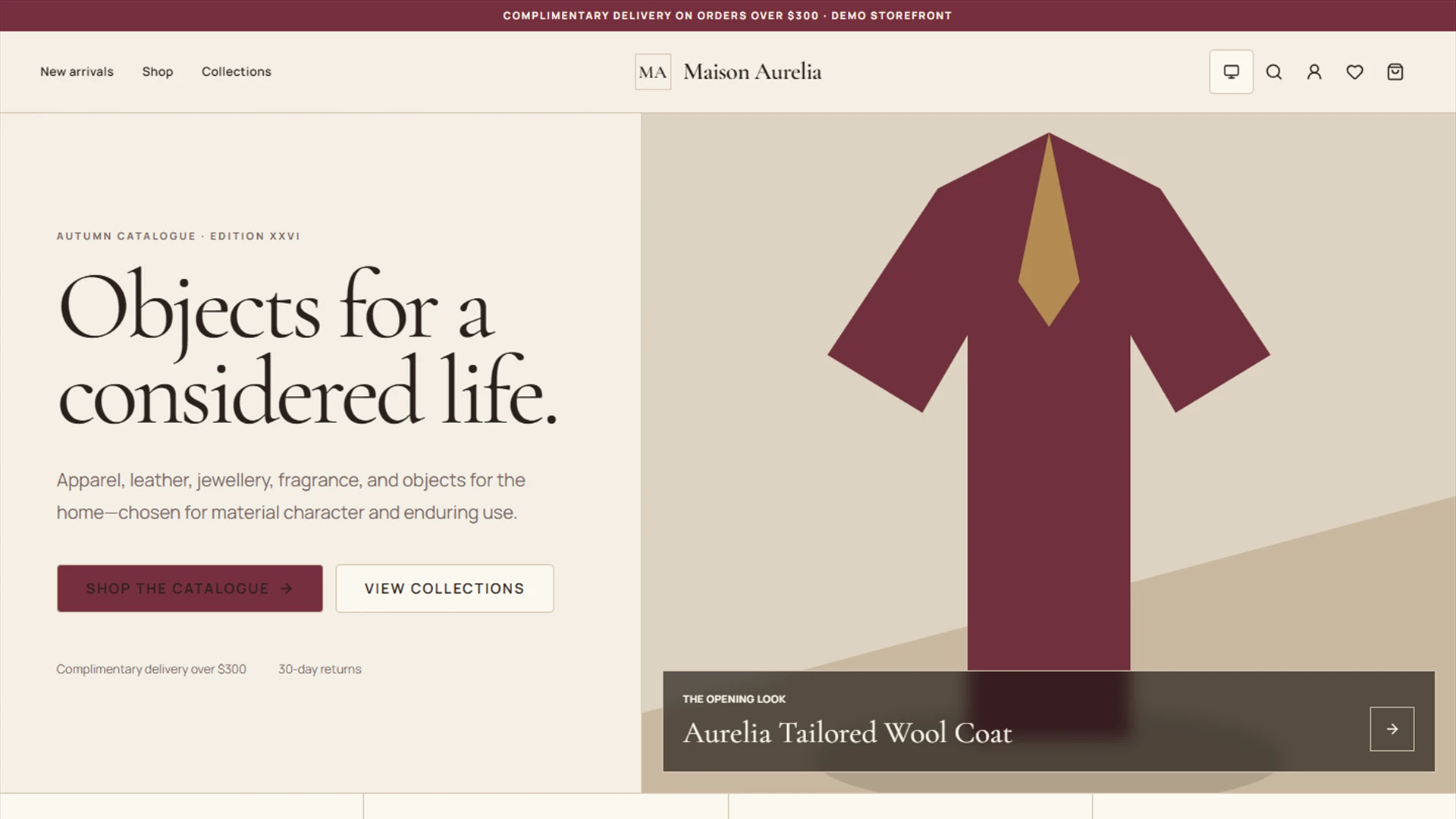 Maison Aurelia - Vintage Next.js eCommerce Platform Template