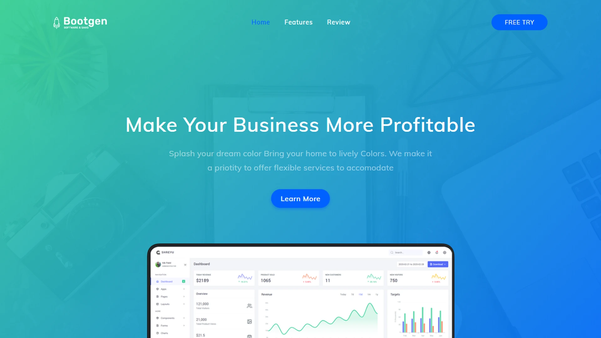 Bootgen - Bootstrap 5 Multipurpose Landing Page HTML Template