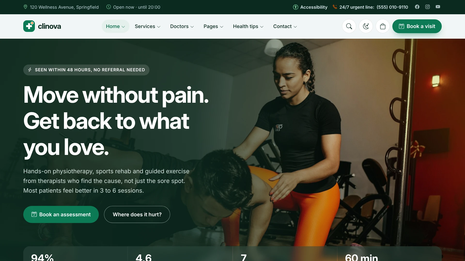 Clinova - Medical Clinic & Healthcare WordPress Theme