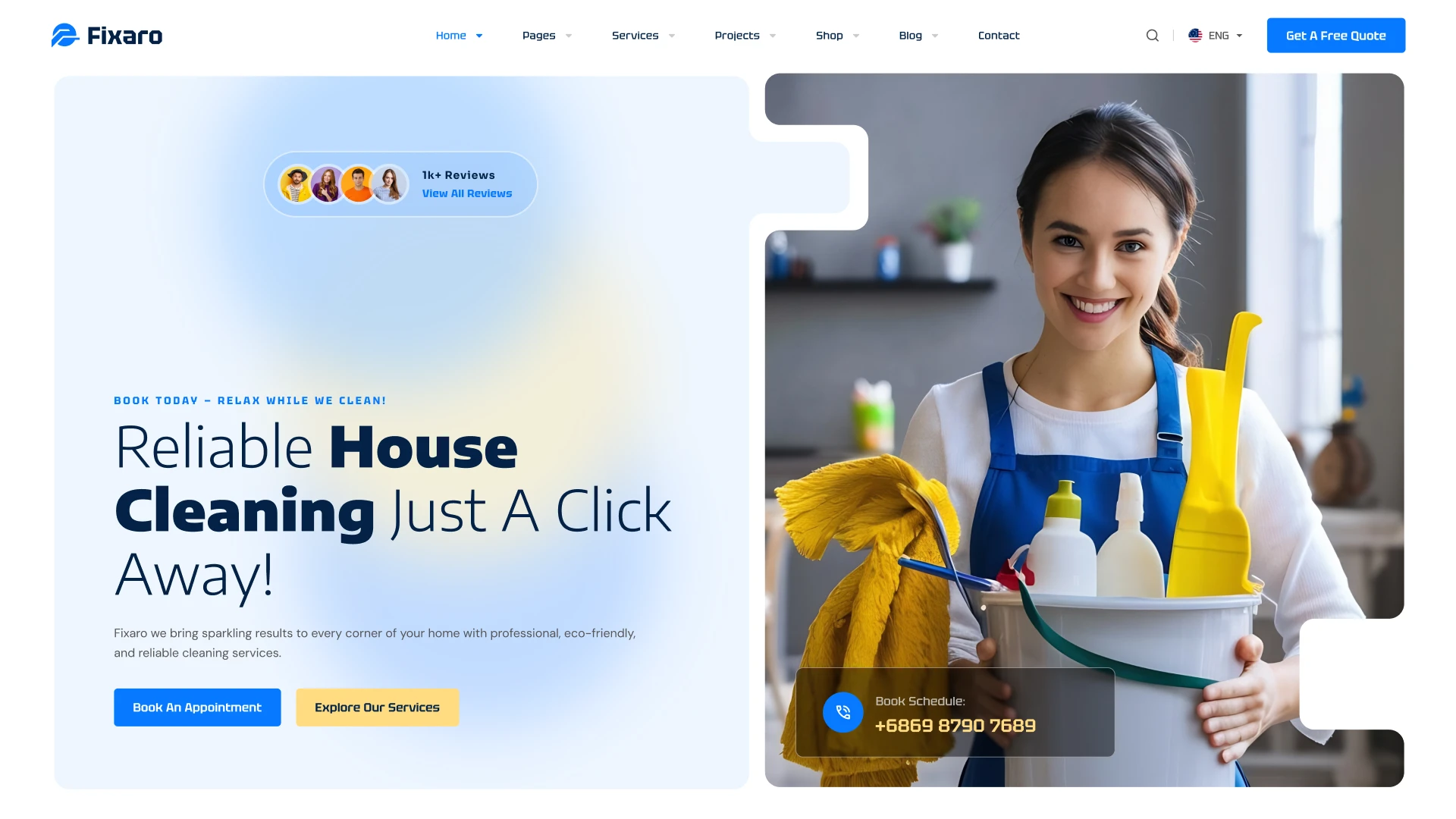 Fixaro - On Demand Home Services Figma Website Template