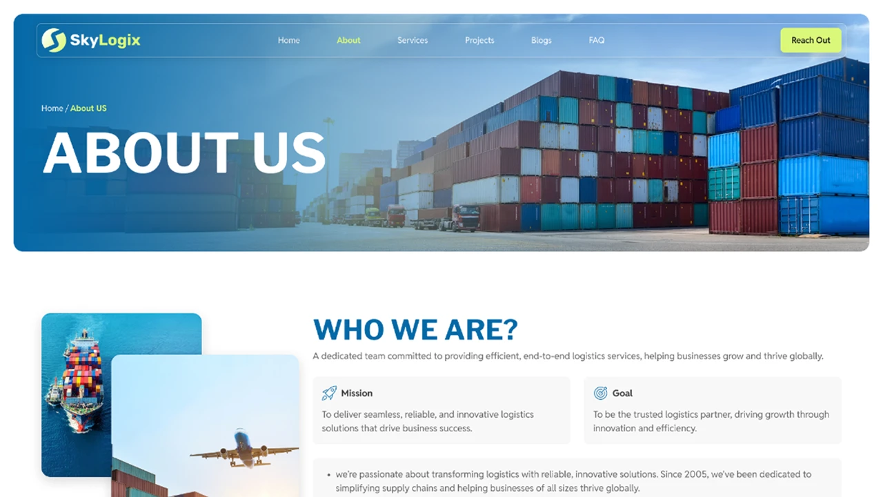 SkyLogix - Logistics Website Figma Template