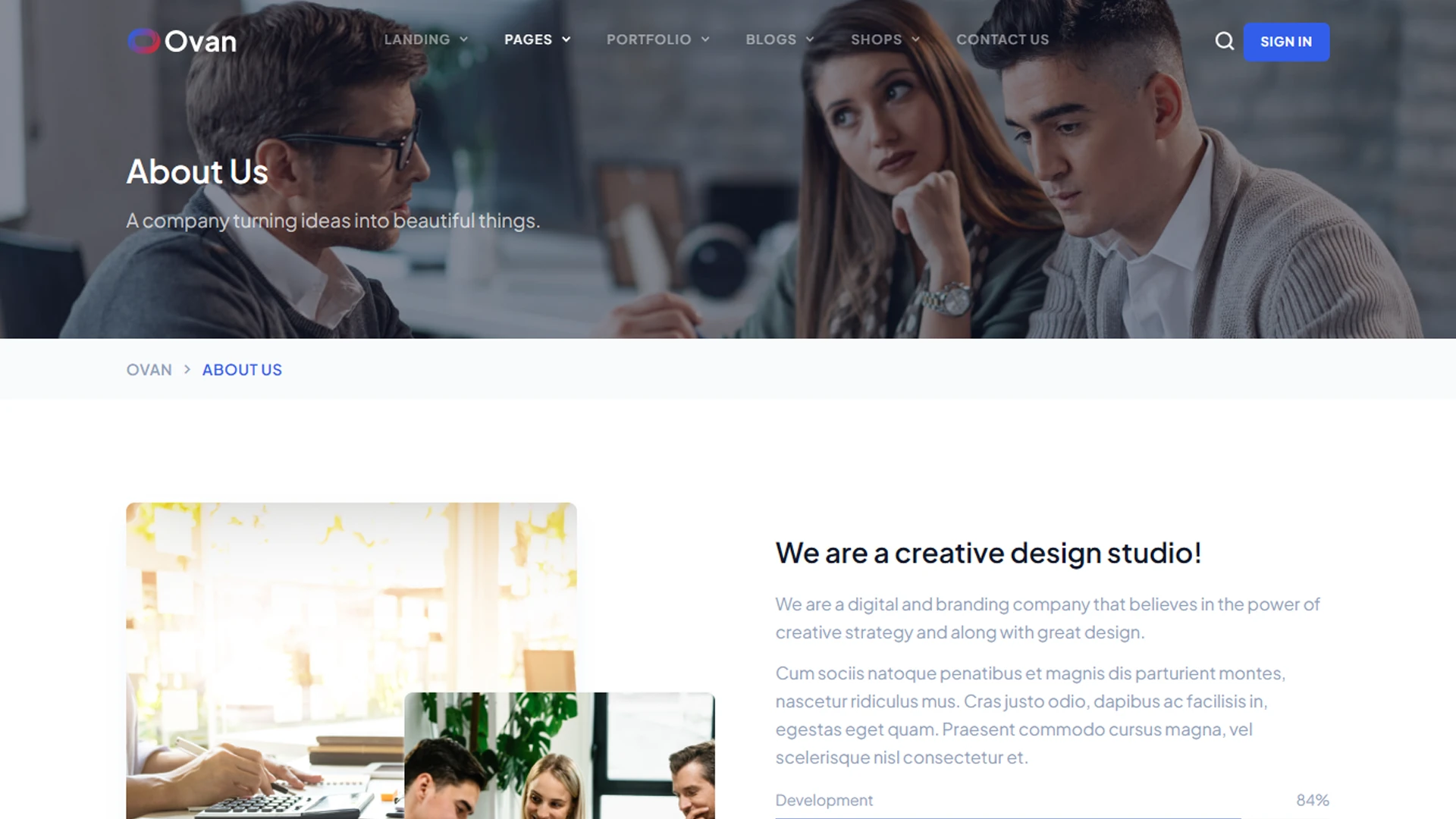 Ovan - React Multipurpose Business & Corporate Template