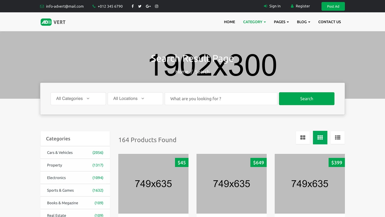 Advert - Classified Ads Template