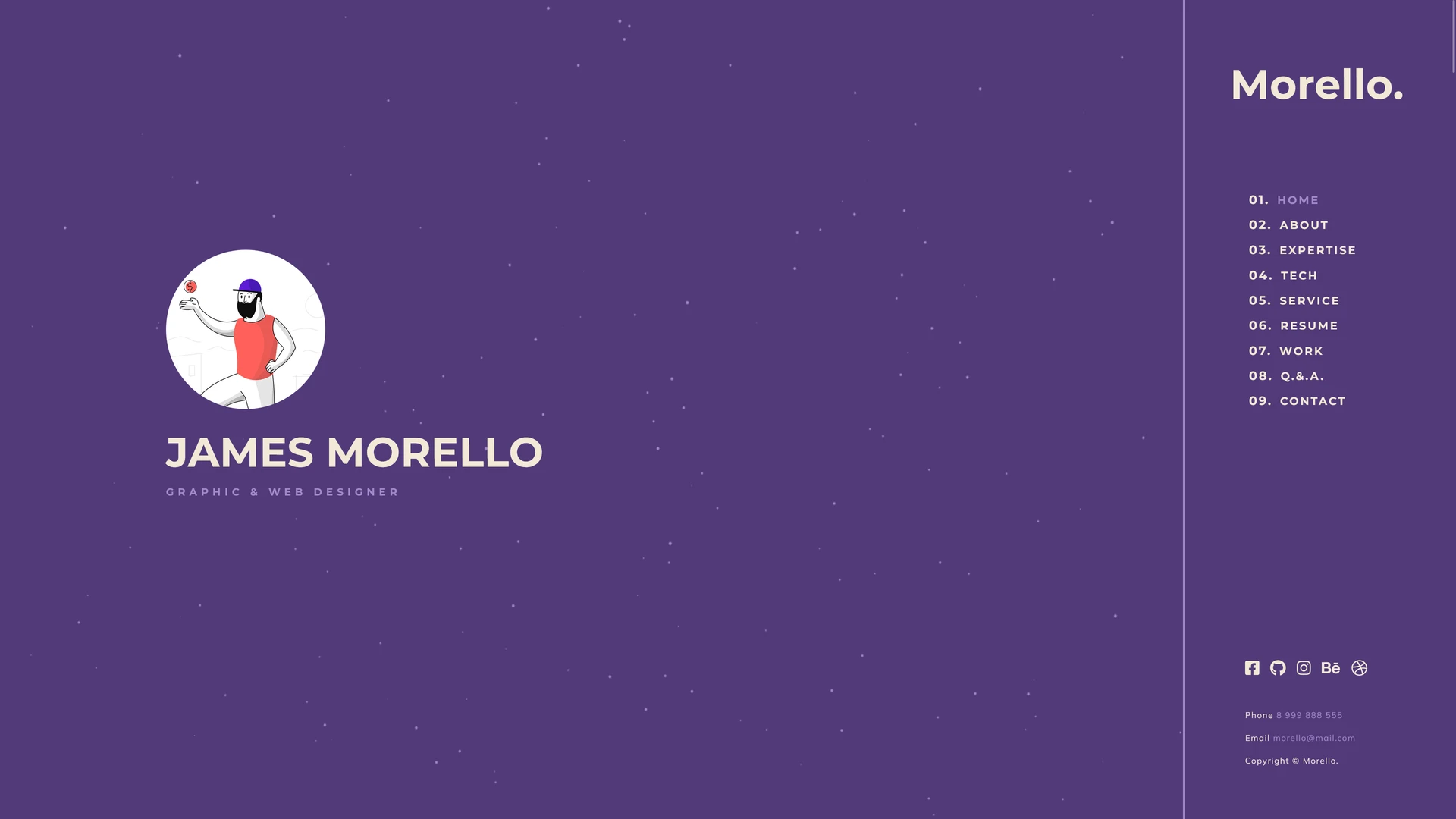 Morello - Vcard CV Portfolio HTML Template