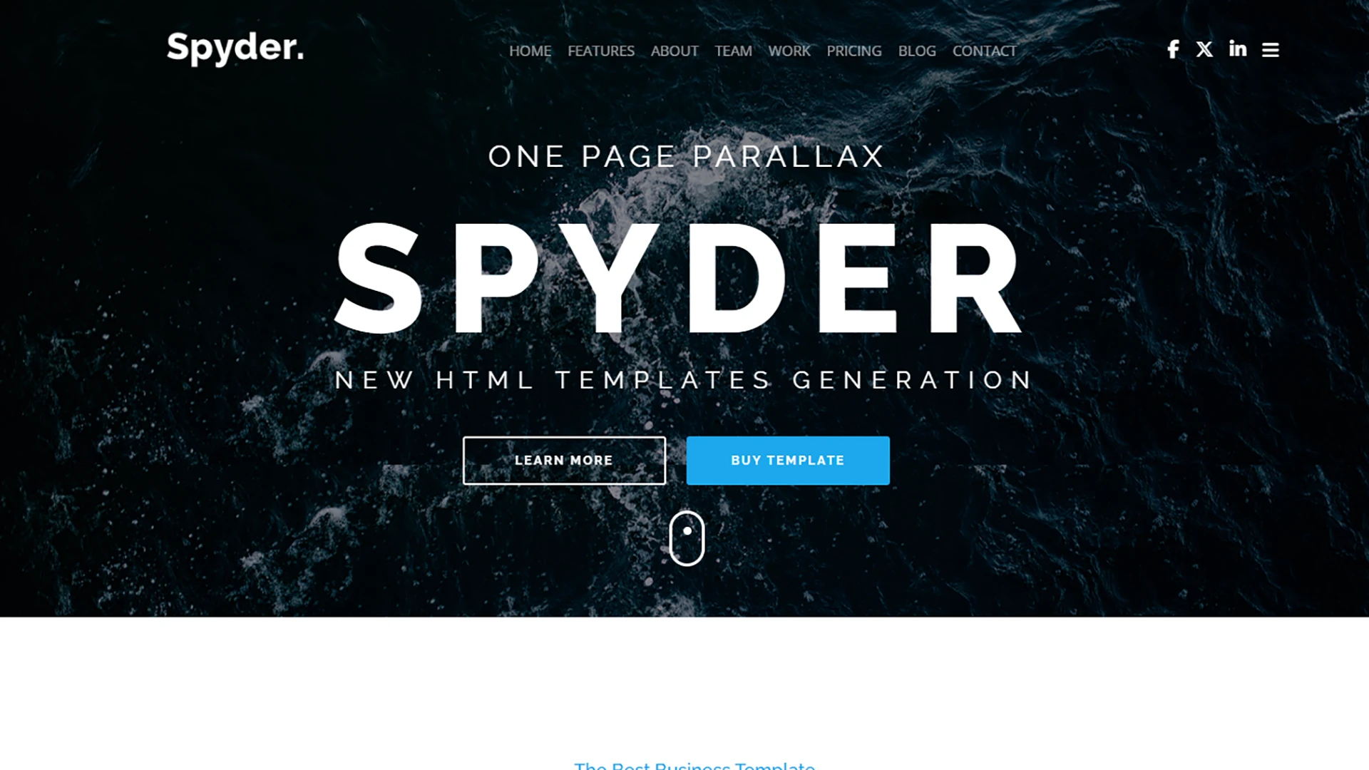 Spyder - One Page Parallax HTML Template