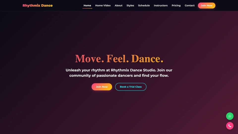 Rhythmix - Dance Studio, Fitness & Performing Arts HTML Bootstrap Template