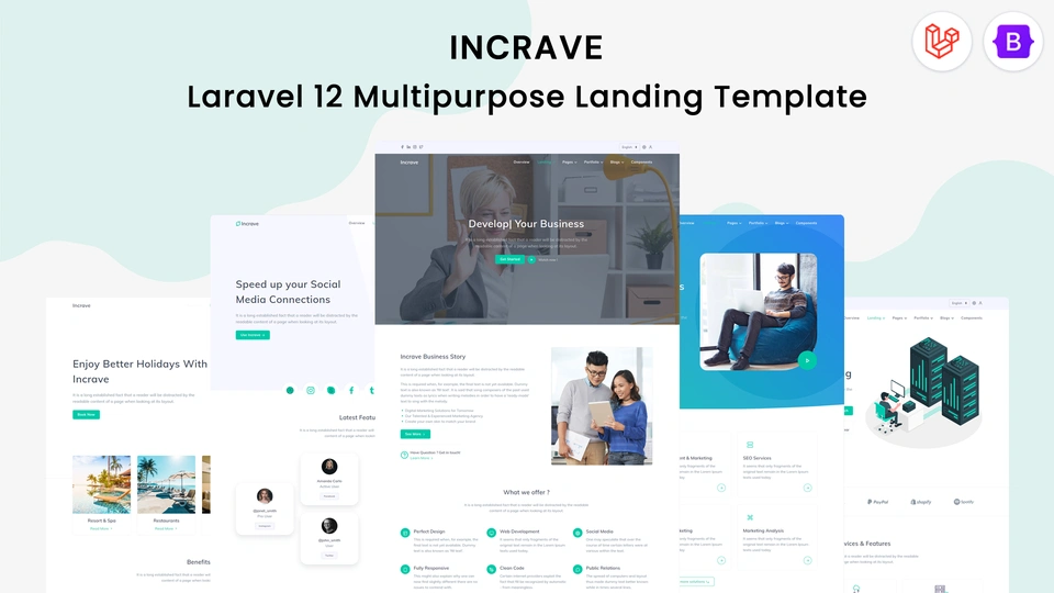 Incrave - Laravel 12 Multipurpose Landing Template