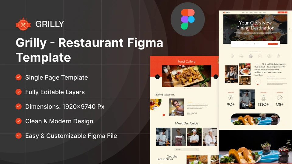 Grilly - Restaurant & Grill House Figma Template