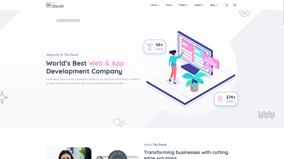 The Darsh - Agency + App Landing + Portfolio + Coming Soon HTML Template