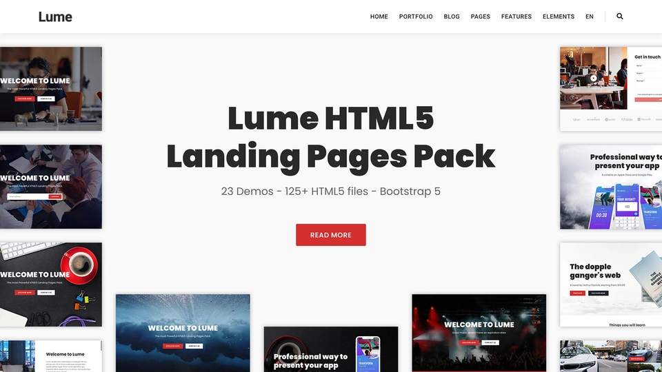 Lume - HTML Landing Pages Pack Template