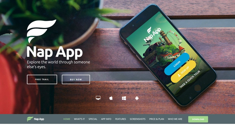 Nap App - Apps Landing Template
