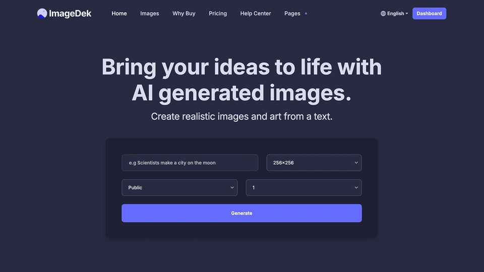 ImageDek - Image Generator Assistant as SaaS