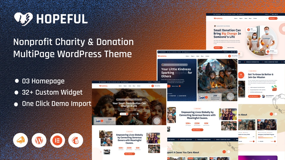 Hopeful - Multipurpose Nonprofit Charity & Donation WordPress Theme