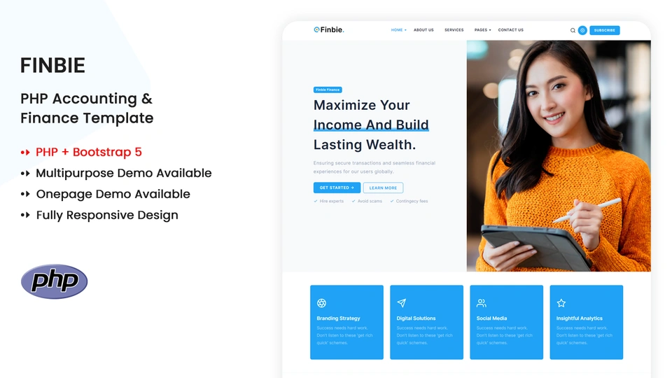 Finbie - PHP Multipurpose Accounting & Finance Template