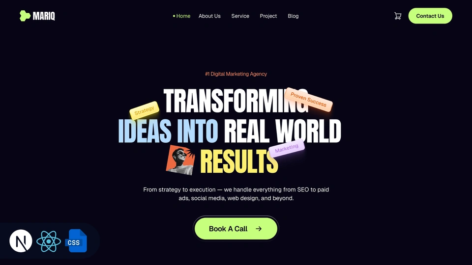 Mariq - Next.js 16 Creative Marketing Agency Template