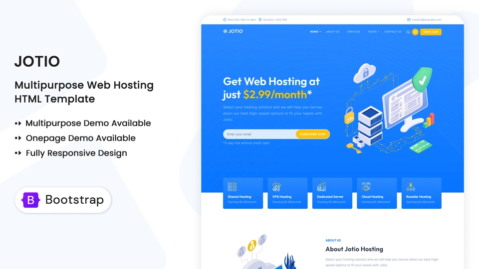 Jotio - Web Hosting & Web Server Multipurpose HTML Template