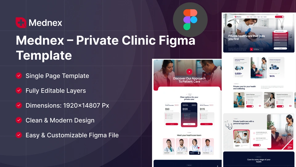 Mednex - Private Clinic & Medical Centre Figma Template