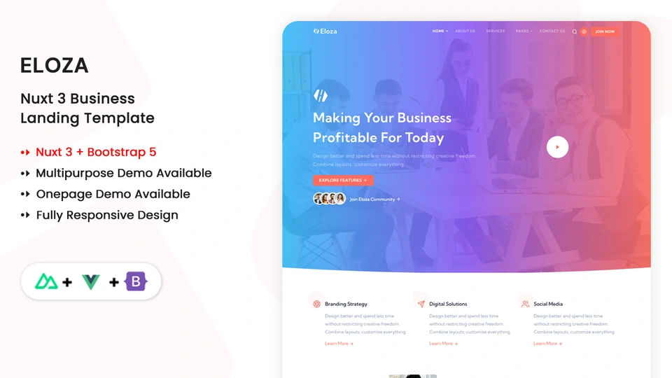 Eloza - Nuxt Multipurpose Business & Corporate Template