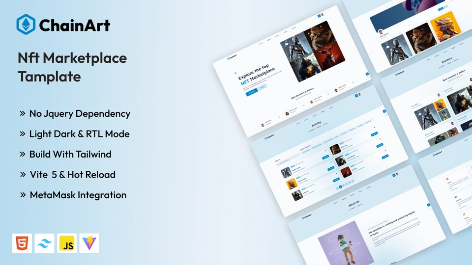 ChainArt - Tailwind CSS NFT Marketplace Template