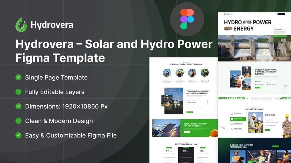 Hydrovera - Solar & Hydro Power Figma Template